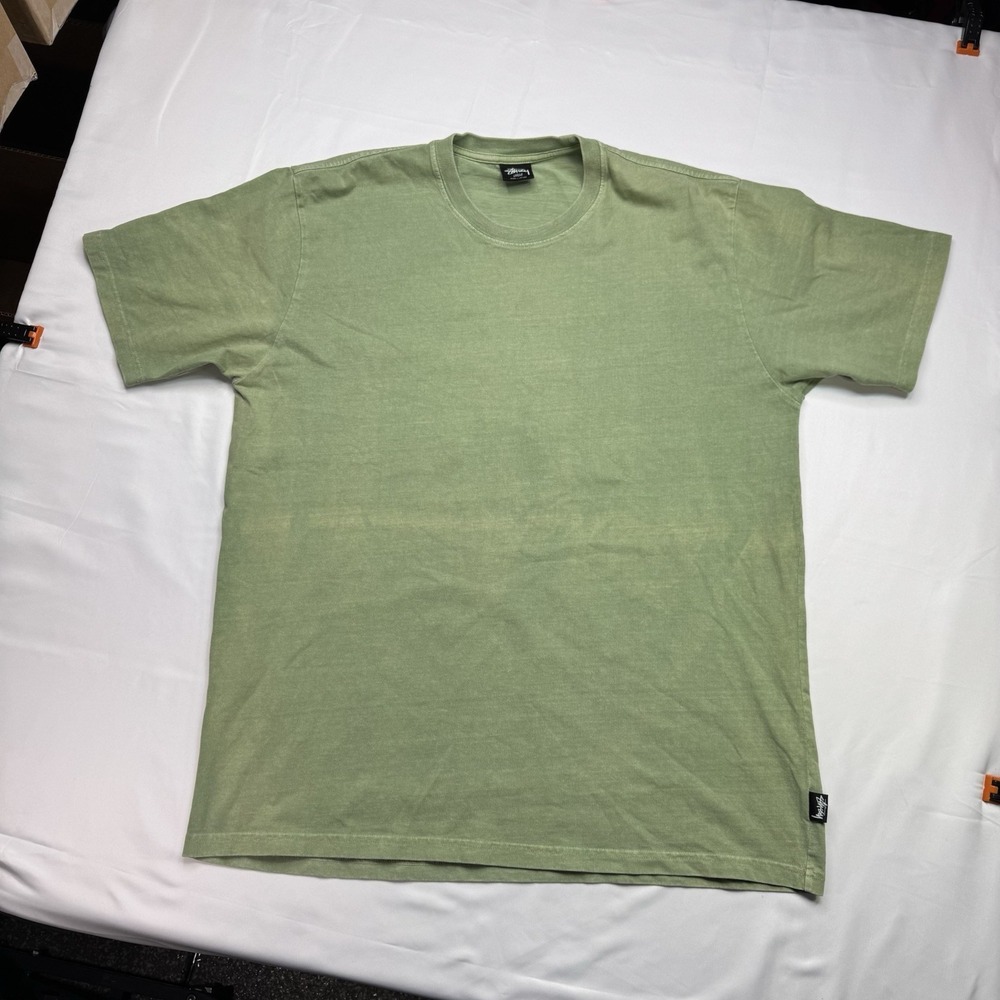 Stussy  T-Shirt Men's Large Blank Street Wear Surfing Green‎ Tee